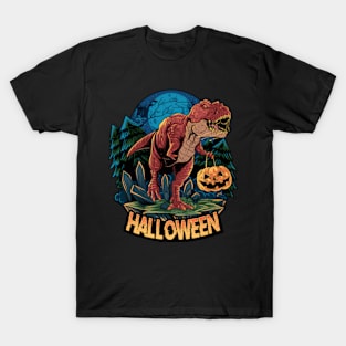 Halloween Dinosaur Pumpkin T-Shirt